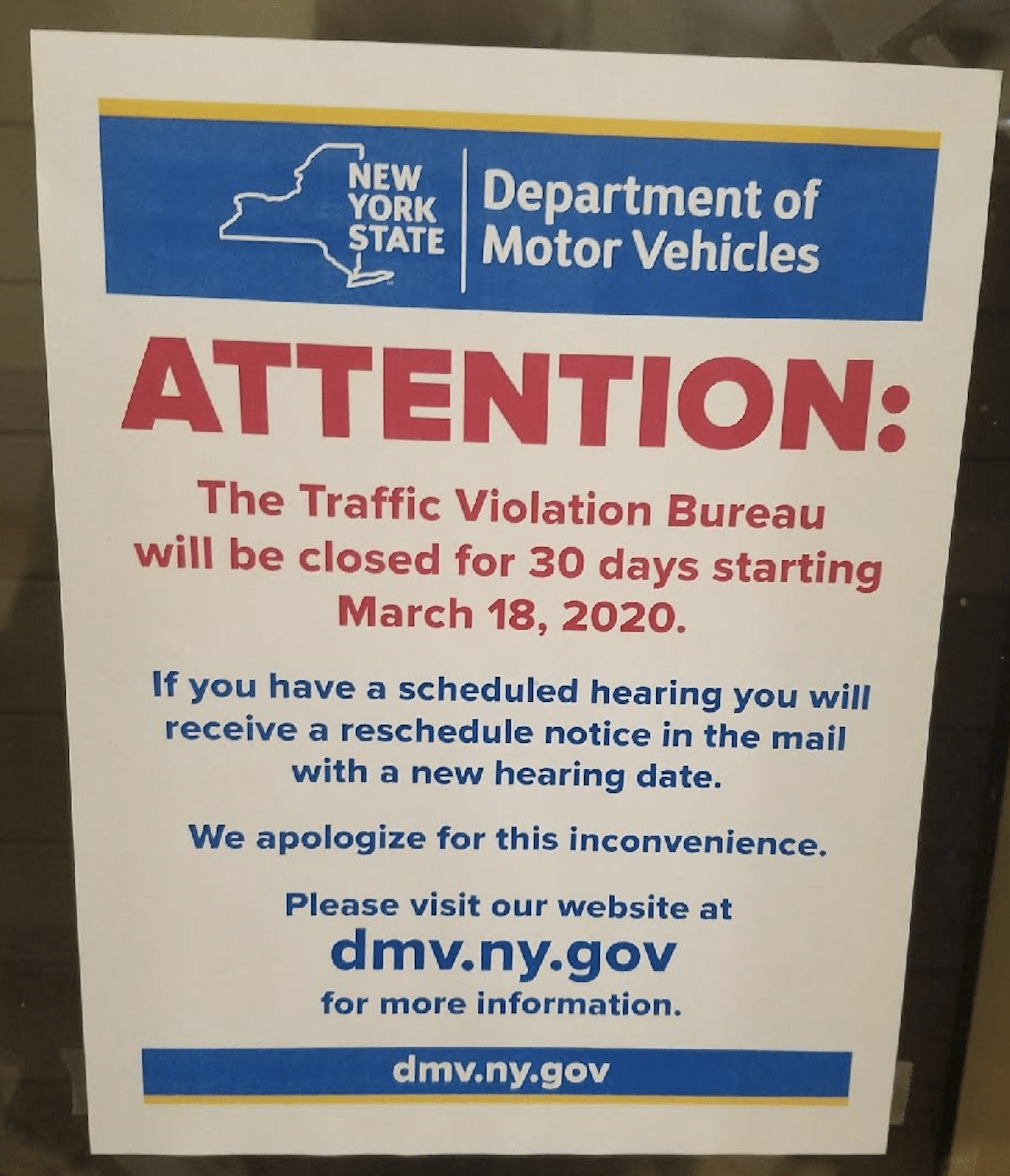 Each New York Traffic Court Is Closed: What To Do If You Have An Open