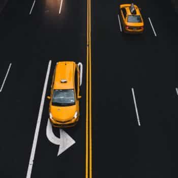 Taxi in turning lane